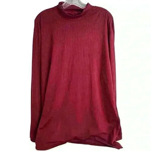 Nike Golf Men's Mock Neck Long Sleeve Burgandy Red Shirt Size L
